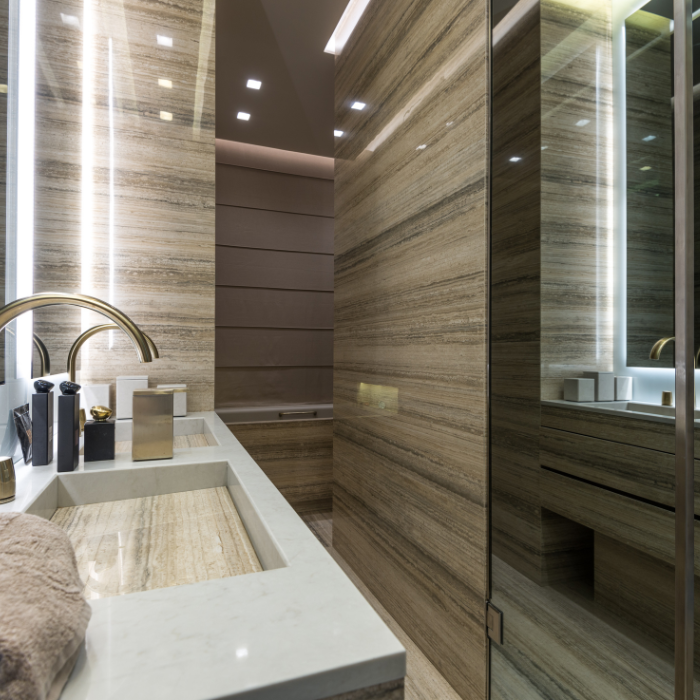 Carrelage gres cerame salle de bain - chantier realise a Monaco