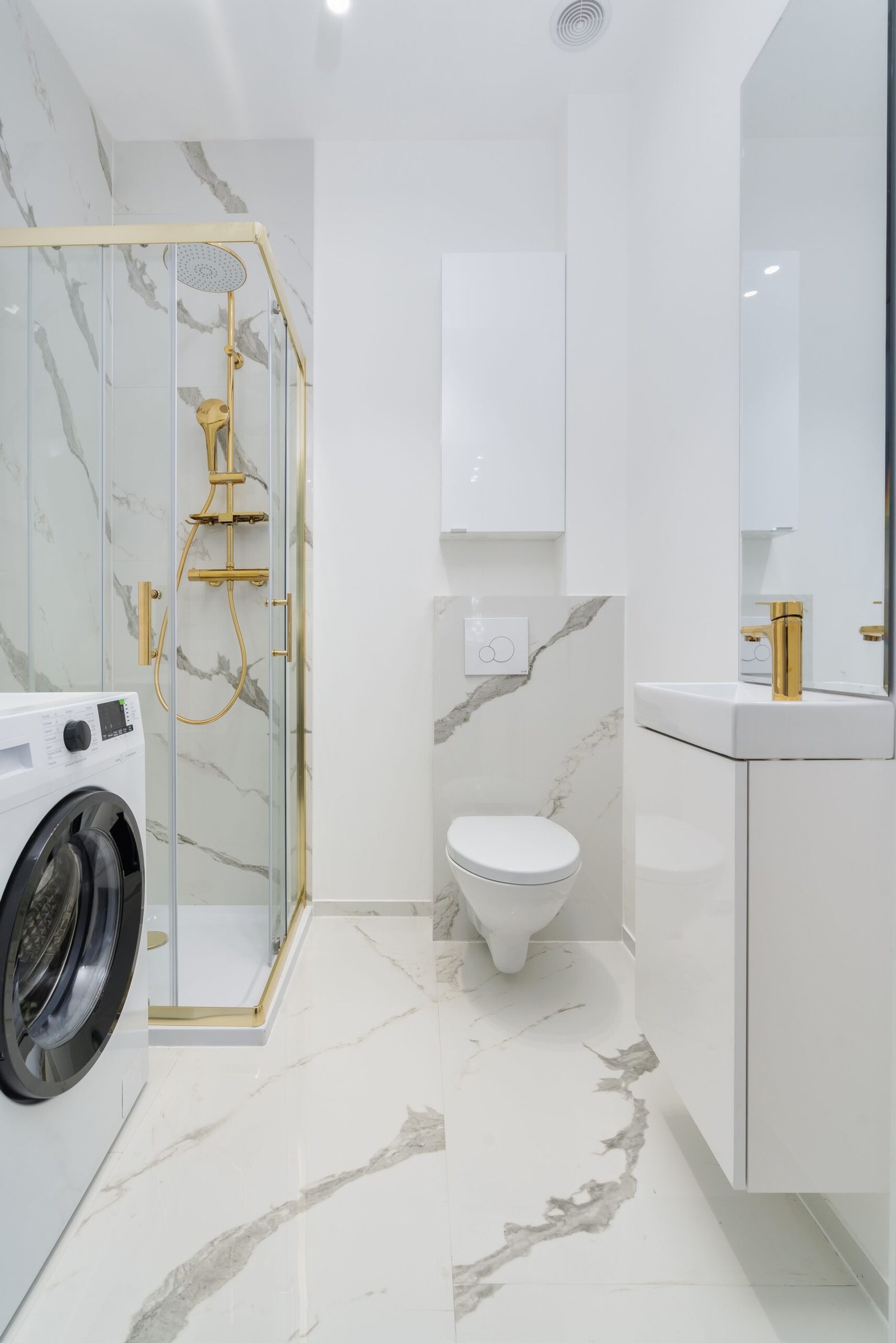 Carrelage salle de bain effet marbre - chantier realise a Monaco